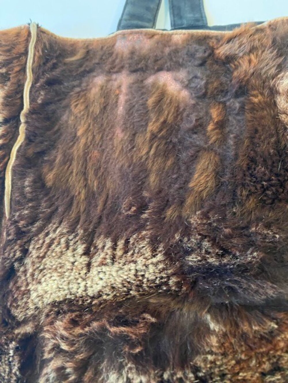 Authentic Chanel Fur Tote Bag Rabbit with Black Suede Bottom & Authenticity Card - Picture 10 of 13